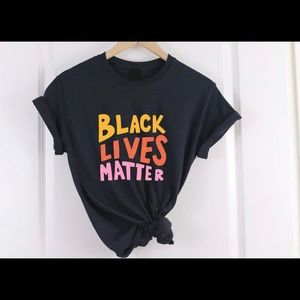 Black Lives Matter t shirt, wavy cool colors